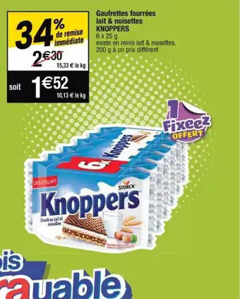 KNOPPERS gaufrettes fourrées lait & noisetets
