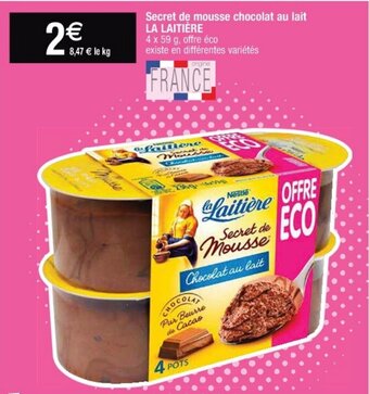 Cora x Carrefour LA LAITIÈRE secret de mousse chocolat au lait offre