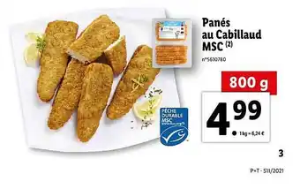 Lidl Panés Au Cabillaud Msc offre