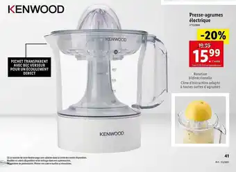 Lidl Press-agrumes électrique Kenwood offre