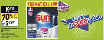 Cora x Carrefour SUN tablettes lave-vaisselle tout en 1 extra brillance offre