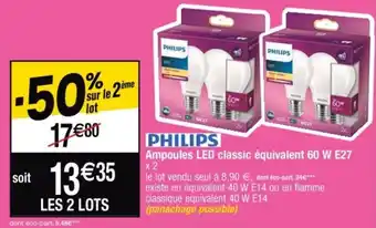Cora x Carrefour Ampoules led classic équivalent 60 W E27 offre