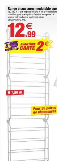 Bazarland Range chaussures modulable spécial porte offre