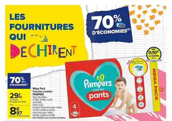 Carrefour Market Méga pack couches culottes pampers offre