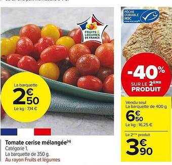 Carrefour Market Tomate cerise mélangée offre