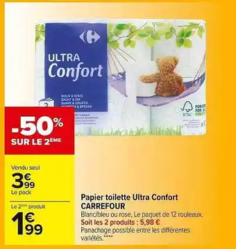 Carrefour Market Papier toilette ultra confort carrefour offre