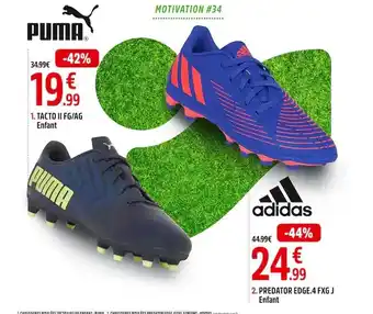 Intersport 1. tacto ii fg ag enfant 2. predator edge.4 fxg j enfant offre