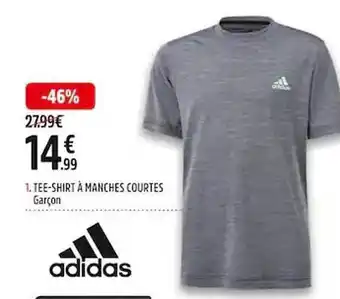 Intersport 1. tee-shirt à manches courtes garçon adidas offre