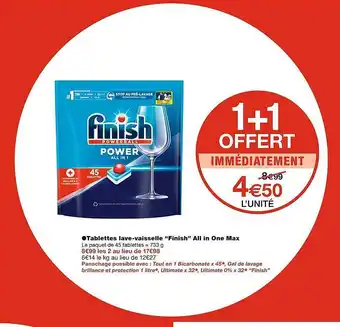 Monoprix Tablettes lave-vaisselle finish all in one max offre