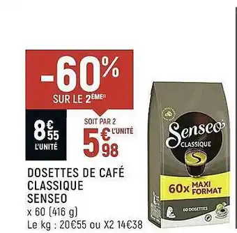 Spar Dosettes de café classique senseo offre