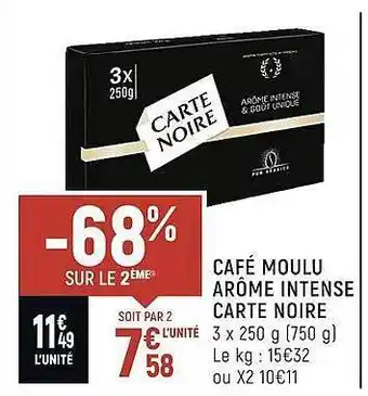 Spar Café moulu arôme intense carte noire offre