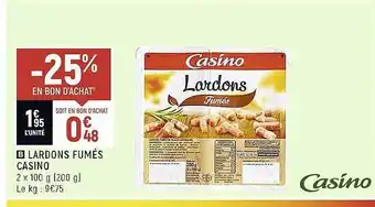 Spar Lardons fumés casino offre