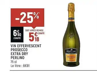 Spar Vin effervescent prosecco extra dy perlino offre