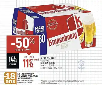 Spar Bière d'alsace 4,2% vol. kronenbourg offre