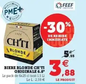 Super U Bière blonde ch'ti originale 6.8° offre