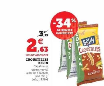 Super U Croustilles belin offre