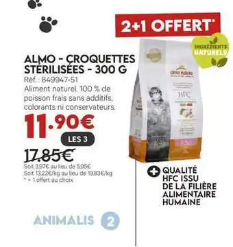 Animalis Almo - Croquettes Stérilisées - 300g offre