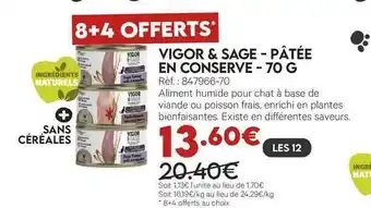 Animalis Vigor & Sage - Pâtée En Conserve - 70 G offre