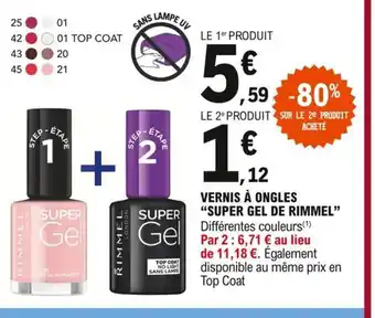 E.Leclerc Super Gel de Rimmel Vernis à Ongles offre
