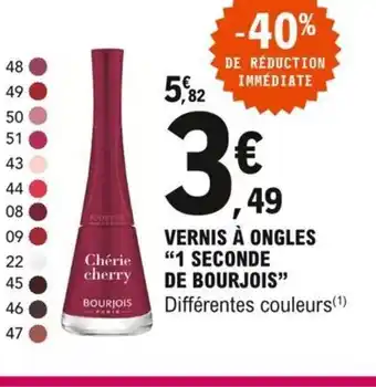 E.Leclerc Vernis à Ongles 1 Seconde de Bourjois offre