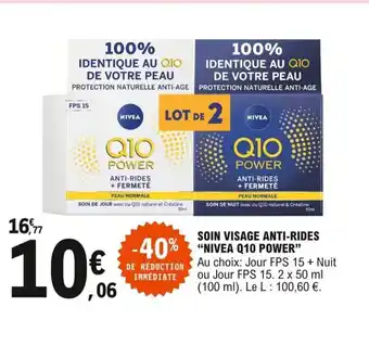E.Leclerc Nivea Q10 Power Soin Visae Anti-Rides offre