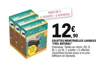 E.Leclerc Feel Natural Culottes Menstruelles Lavables offre