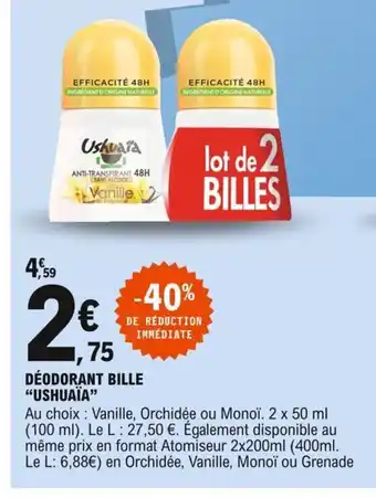 E.Leclerc Ushuaïa Déodorant Bille offre
