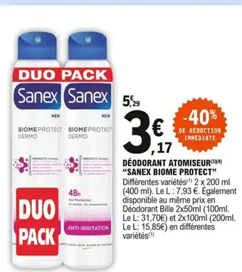 E.Leclerc Sanex Biome Protect Déodorant Atomiseur offre