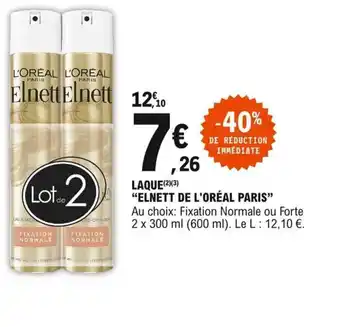 E.Leclerc Elnett de l'Oreal paris Laque offre