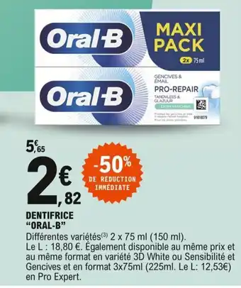 E.Leclerc Oral-B Dentifrice offre