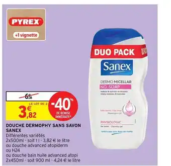 Intermarché Contact Douche Dermophy Sans Savon Sanex offre