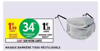 Masque Barrière Tissu Réutilisable