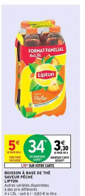 Intermarché Contact Boisson à Base De Thé Saveur Pêche Lipton offre