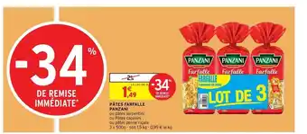 Intermarché Contact Pâtes Farfalle Panzani offre