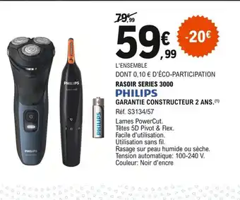 E.Leclerc Philips Rasoir Series 3000 offre
