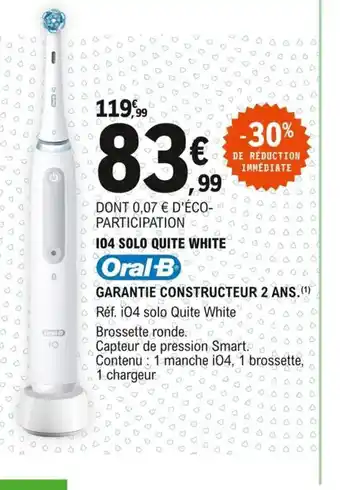 E.Leclerc Oral-B 104 Solo Quite White offre