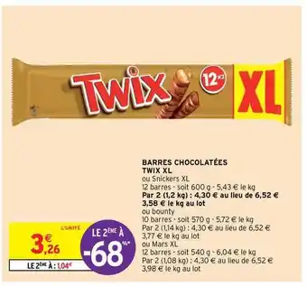 Barres Chocolatées Twix Xl