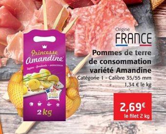 Pommes de Terre de Consommation Variété Amandine
