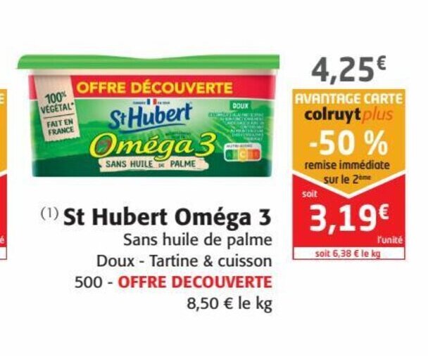 Promo St Hubert Oméga 3 chez Colruyt