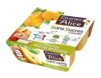 4 compotes pomme poire william sans sucre ajouté charles et alice