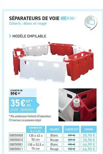 Séparateurs de voie