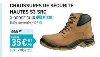 Loxam Chaussures de sécurité hautes s3 src offre