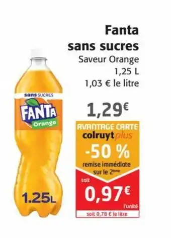 Colruyt Fanta Sans Sucres offre
