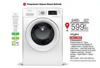Extra Lave-linge whirlpool offre