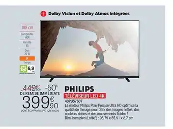 Extra Téléviseur led 4k philips offre
