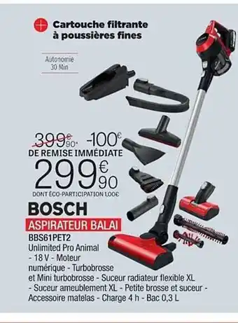 Extra Aspirateur balai bosch offre