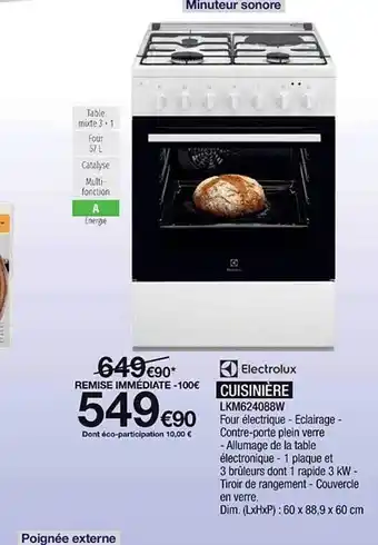 Proxi Confort Cuisinière electrolux offre