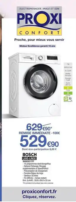 Proxi Confort Lave-linge bosch offre
