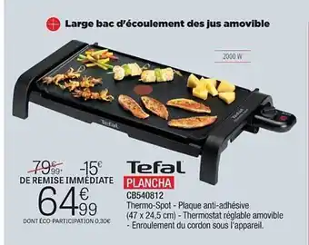 Extra Plancha tefal offre