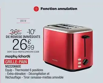 Extra Grille-pain morphy richards offre